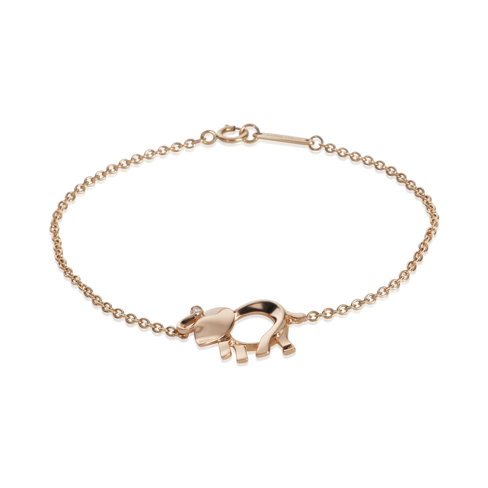 Tiffany & Co. Rose Gold Diamond Save The Wild Elephant Bracelet